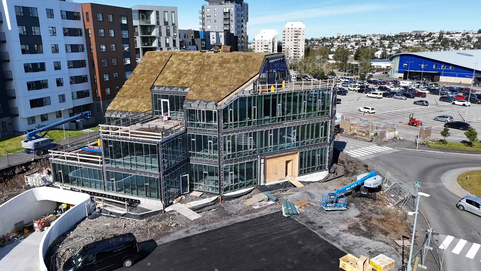 Silfursmári 12, Kópavogur – CLT office building, drone photo 3