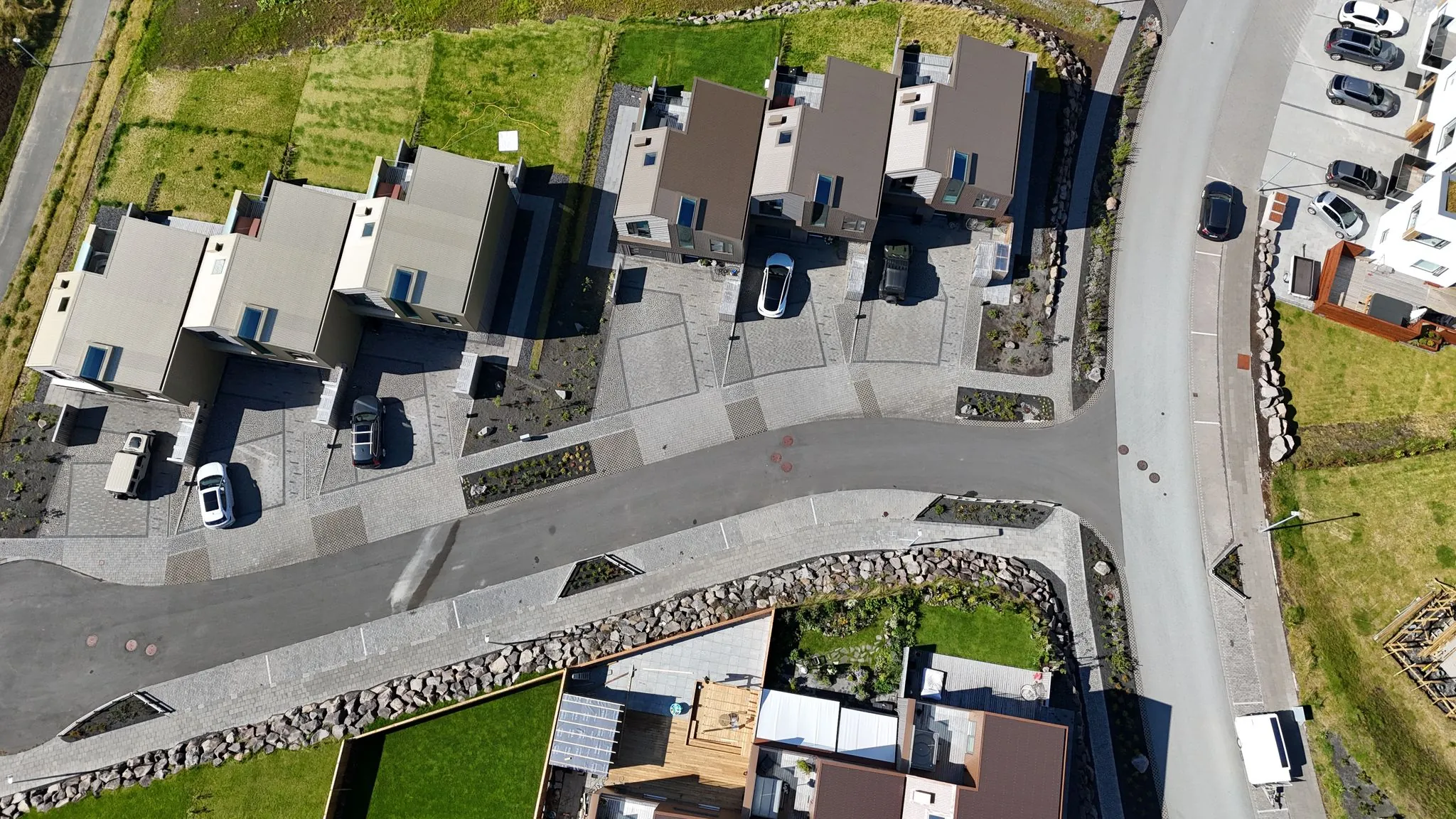 Kinnargata 44-80, Garðabær – CLT row houses, drone photo 4