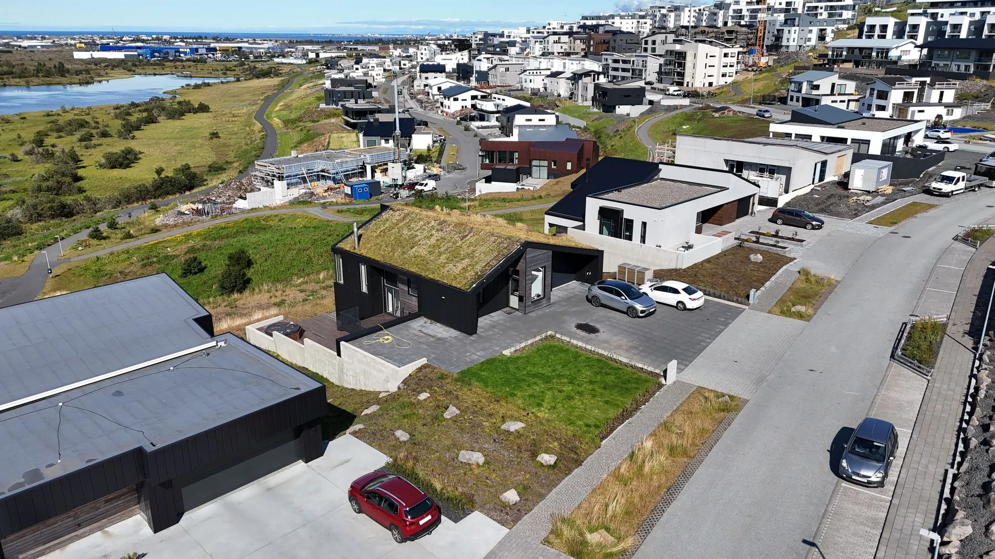 Kinnargata 24, Garðabær – CLT detached house, drone photo 5