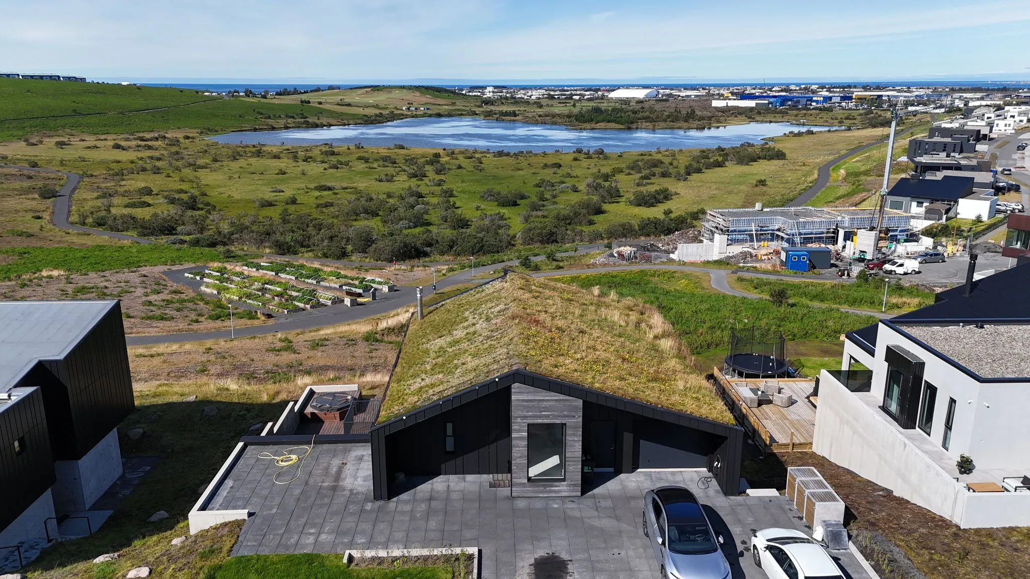 Kinnargata 24, Garðabær – CLT detached house, drone photo 2