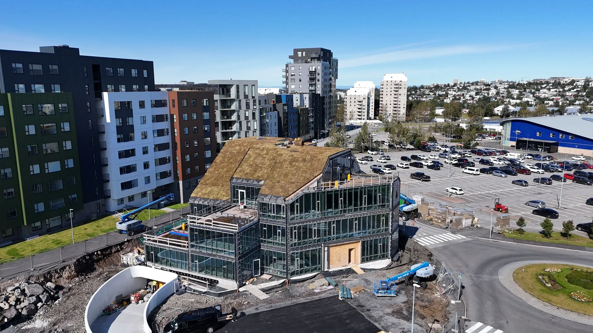 Silfursmári 12, Kópavogur – CLT office building, drone photo 5