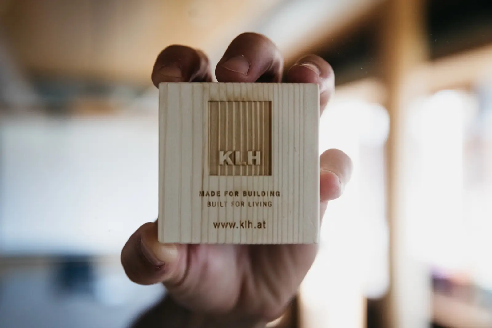 A sample of KLH cross-laminated timber