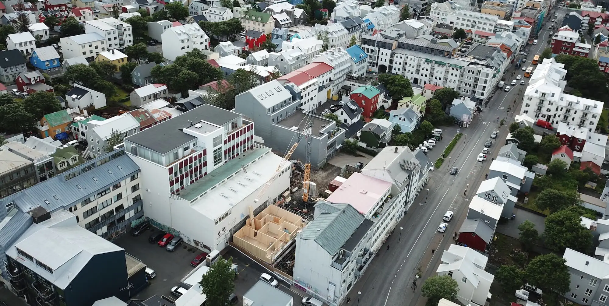 A Reykjavík building site from the air